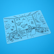 硅膠繪畫墊塗鴉板兒童塗鴉餐墊手工可擦水洗塗色墊幼兒餐椅餐桌墊