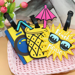 Cartoon suitcase solar-powered, luggage tag PVC