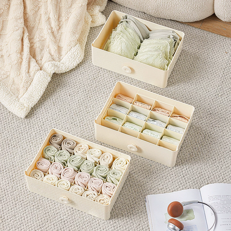 Multi-Compartment Underwear, Socks & Lingerie Storage Box - 3 in 1 Organizing Solution