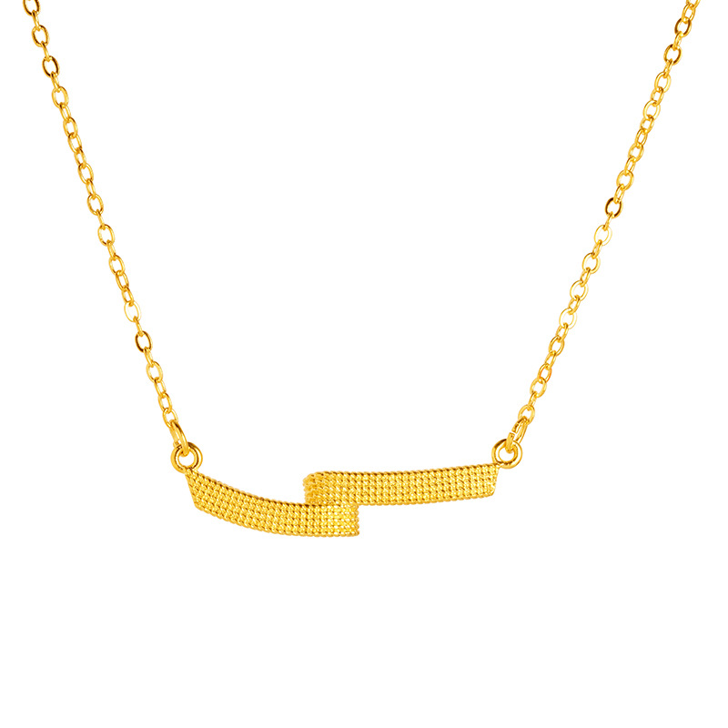 Nuevo collar de diseño de nicho que no se desvanece la luz de lujo de la cinta de la joyería de estilo popular cadena de clavícula chica todo partido