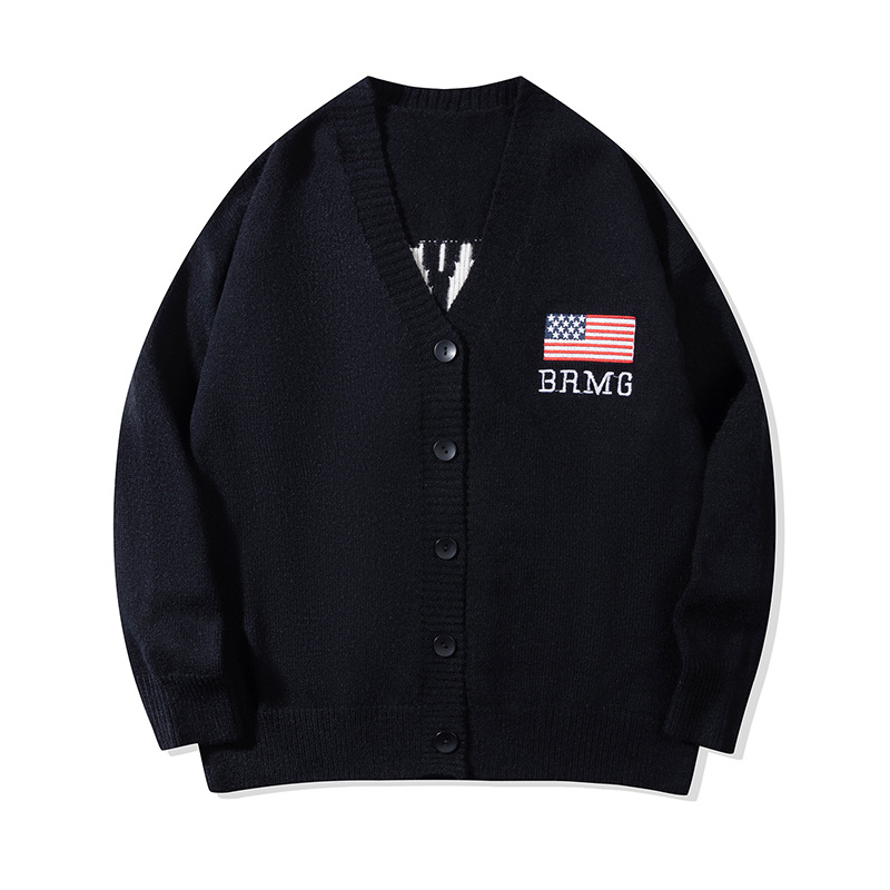 YWFG ropa de mujer americana retro letras de otoño 2024 pareja alta versátil cuello redondo manga larga suéter de punto