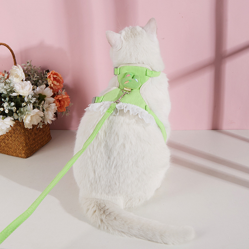 Nuevo gato chaleco oso de peluche pequeño perro correa del pecho caminando conejito cuerda cadena suministros para mascotas