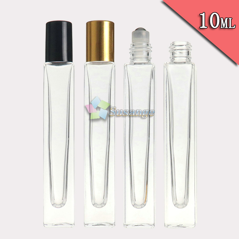 10ml透明玻璃香水分装瓶 滚珠瓶 方形眼霜走珠瓶 滚珠按摩精油瓶
