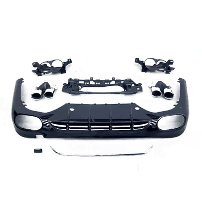 Suitable for 24-25 Mercedes-Benz E-Class Sports Edition E260L E300L W214 Modified E53 Rear Lip Four Tail Pipes (Big Surrounded) - 24-25-e-class-modified-e53-rear-lip-tail-throat