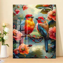 喜上眉梢十字绣自己绣2024新款满绣图手工钻石绣卧室小幅