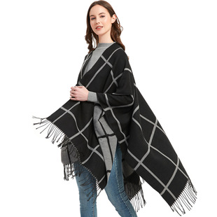 Women's Classic Style Lattice Polyester Tassel Scarf display picture 5