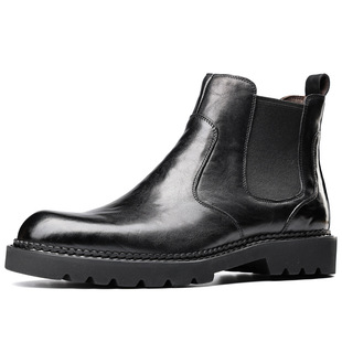 British style leather boots men's thick-soled cowhide shoes high-top suit formal wear men's leather shoes business boots Chelsea boots men