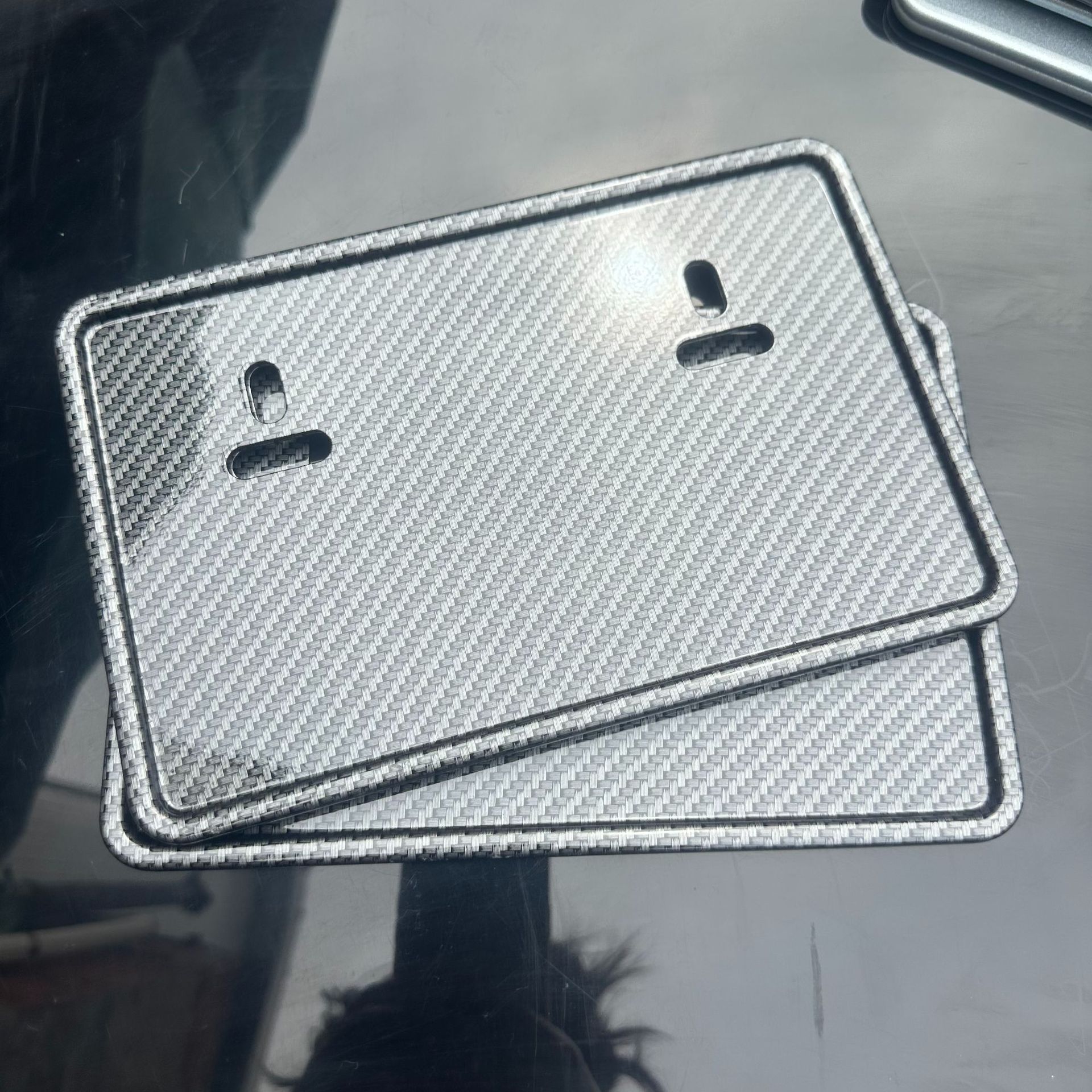 Manufacturer Wholesale Aluminum Alloy Thickened Silver-Colored Motorcycle Protection Frame License Plate Frame Compliant with New Cambodian Regulations