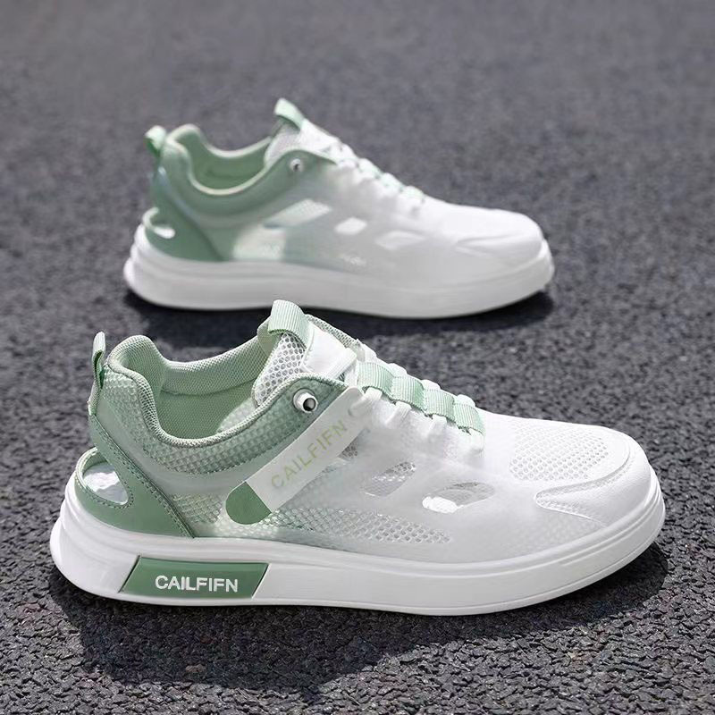 Zapatos masculinos en verano 2026 nueva tendencia de zapatos blancos transpirables y delgados 100 zapatos de malla hueca zapatos deportivos casuales zapatos masculinos