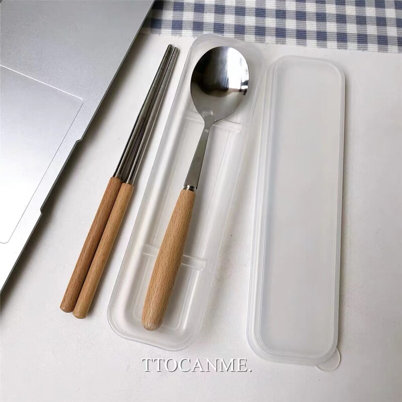 食器和風ブナ箸家庭用木製スプーン箸ギフトボックス洋食ナイフ木製ナイフ、フォーク、スプーンポータブル食器セット|undefined