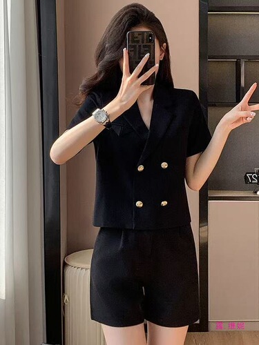 Short suit coat for women, small and thin 2025 summer new professional suit, bell-bottom pants suit