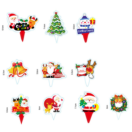 Christmas decoration cartoon card cake decoration birthday Santa card party cake decoration plugin