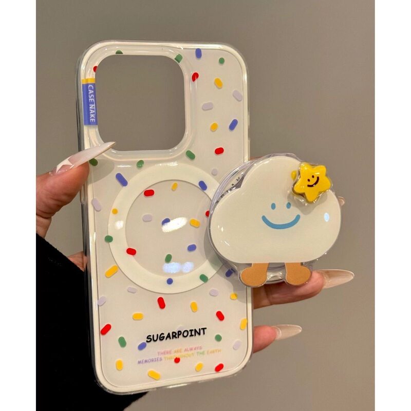 Colorful Dot Cloud Pattern Suitable for Samsung S25Ultra Phone Case S24+S26Fe Magnetic Suction S22+ Simple A5756