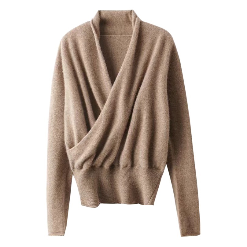 Manufacturer's Cross-Border Wholesale 100% Wool Skin-Friendly Semi-Turtleneck High-End Pullover Soft Wool Knit Sweater