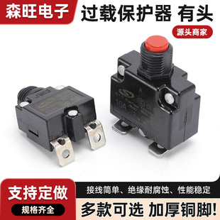 Overload protector with head automatic reset fuse protection two-pin small overload protector