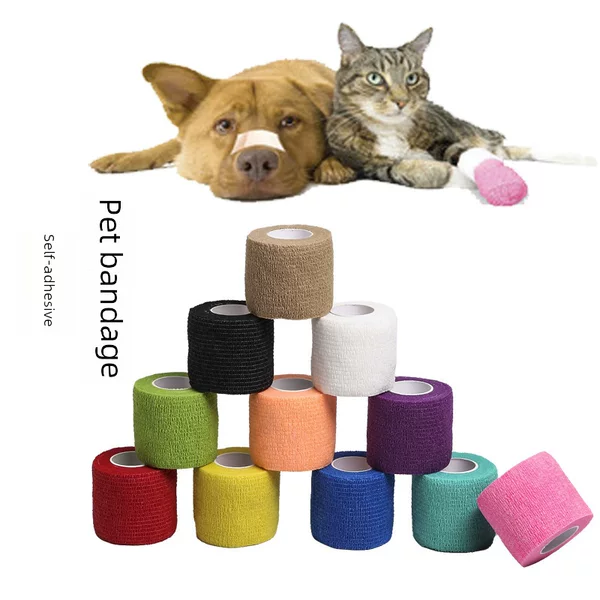 Factory wholesale self-adhesive elastic bandage non-woven sports fixed dressing Care Pet bandage non-sticky hair
