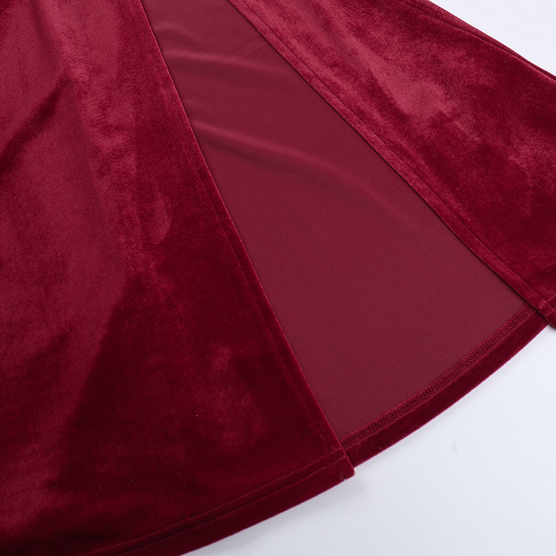 Off Shoulder Sexy High Slit Velvet Dress Women Elegant Dress