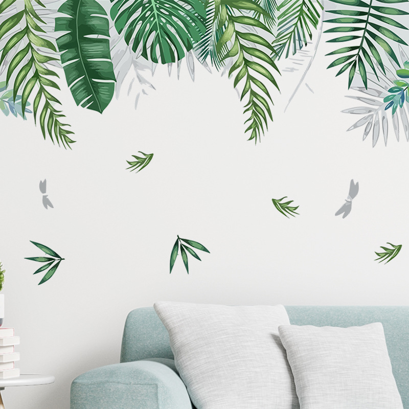 New Tropical Green Leaf Wall Stickers display picture 3