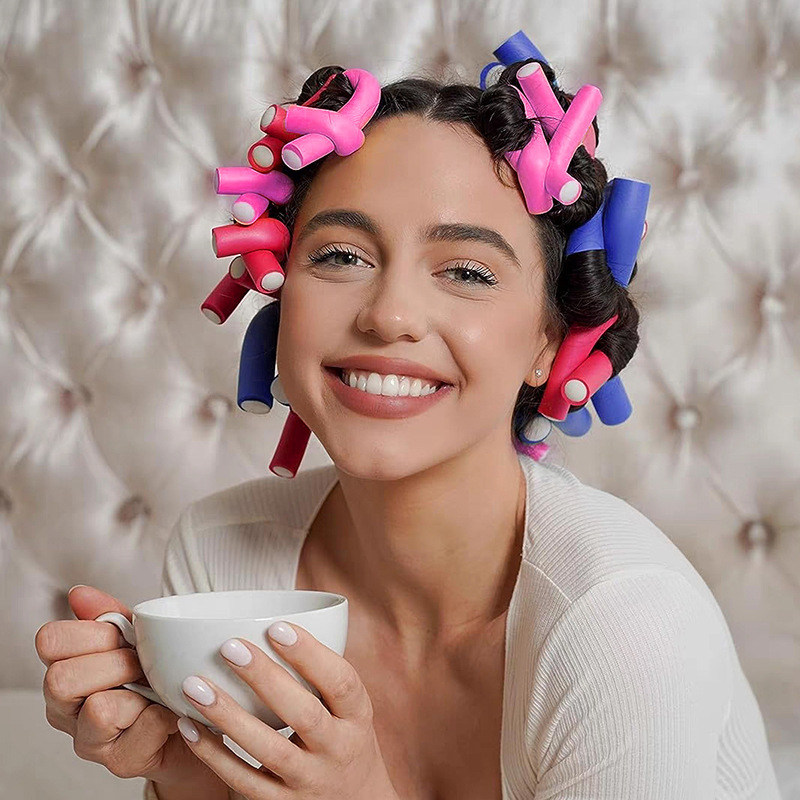 Perezoso dormir rodillo de cabello de ondas grandes esponja rodillo de cabello de estilo flojo artefacto no lastimar rodillo de cabello de permación