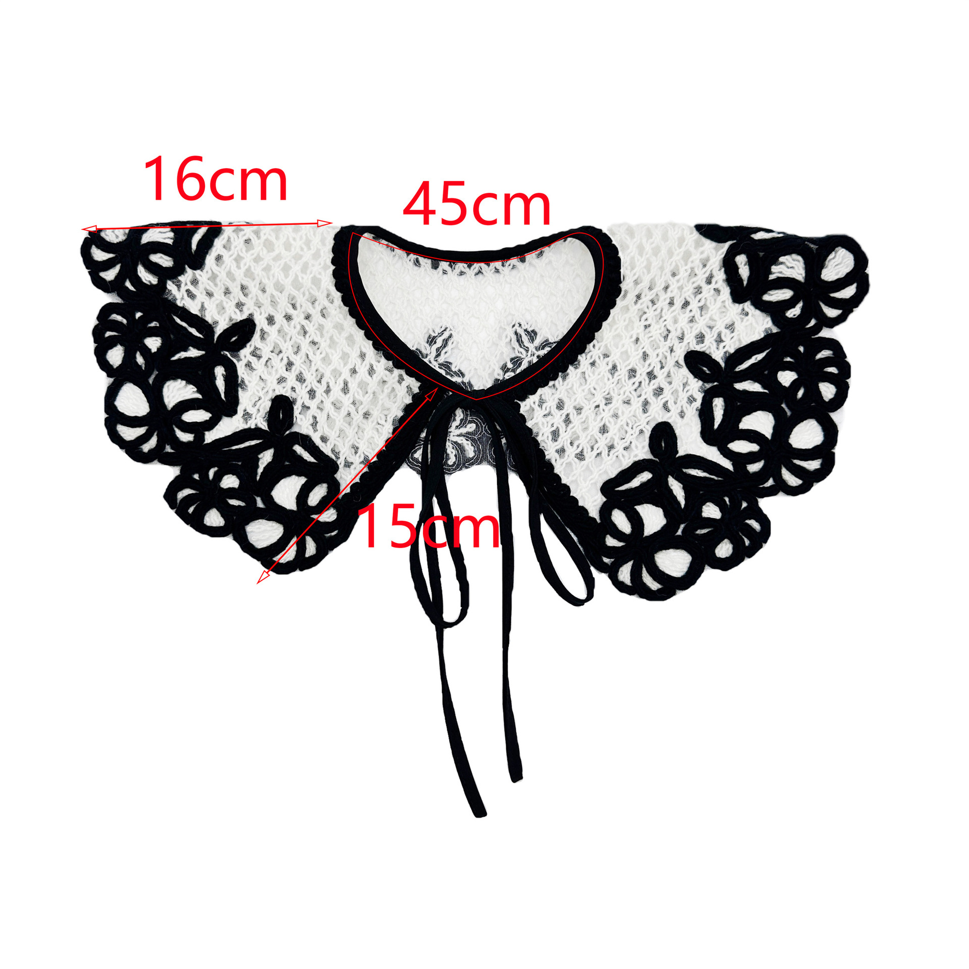 Cuello decorativo de punto bordado de imitación de lana en blanco y negro para otoño e invierno, superventas transfronterizo, para vestidos y suéteres.