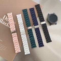 Compatible with Samsung Watch 4/5, represents a Huawei Watch 3 Pro strap with ceramic solid resin three-bead strap.