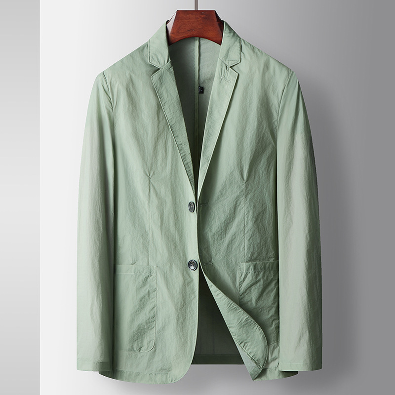Men's Casual Suit 2026 Spring/Summer Lightweight Single-Breasted Jacket for Young Adults, Luxury Solid Color Sun-Protective Casual Blazer