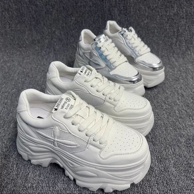 Белые ботинки папы женские летние 2024 новые сетки