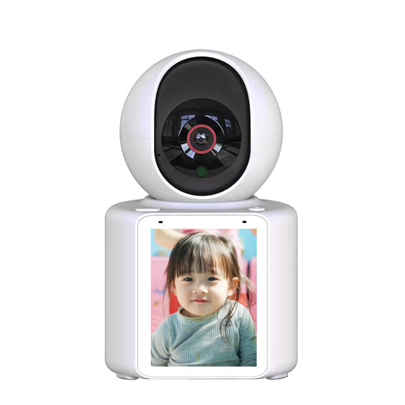 Monitoreo doméstico con cámara de visión nocturna de alta definición de monitoreo de doble pantalla WiFi inalámbrico interior con voz y video