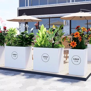 Iron Flower Box Partition for Planting, Outdoor Flower Bed, Sales Office Partition, Flower Trough, Commercial Street Combination, Restaurant Square Tree Box