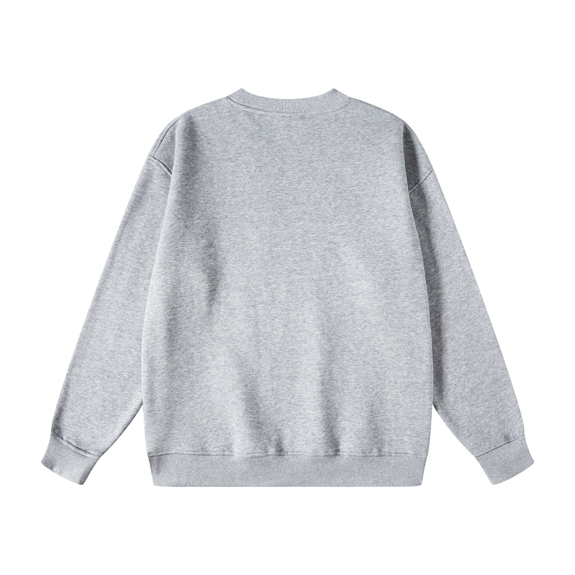 Sweat-shirt à col rond pour homme de marque décontractée et ample en velours 345 g plus couleur unie_voghion.com