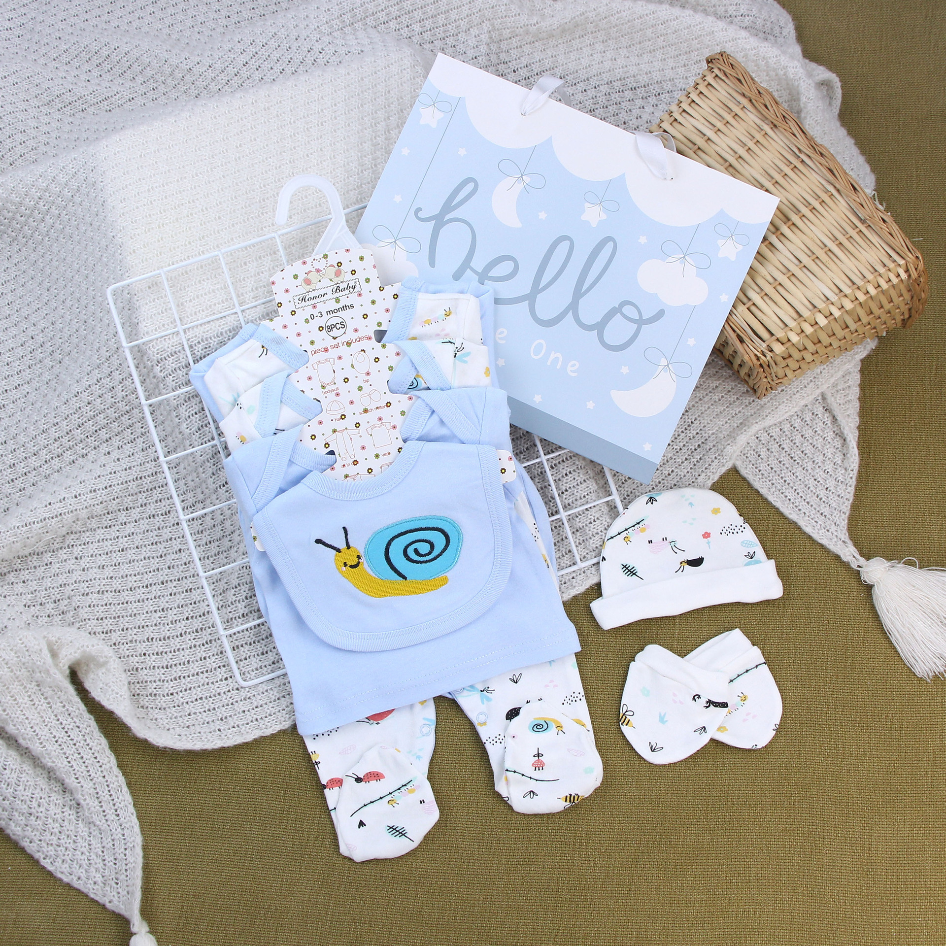 Caja de regalo de recién nacidos, ropa de escalada unida, ropa de algodón, ropa de bebé de luna llena, ropa de bebé para hombres y mujeres image 35