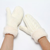 Knitted men's demi-season street windproof keep warm fleece gloves suitable for men and women for adults