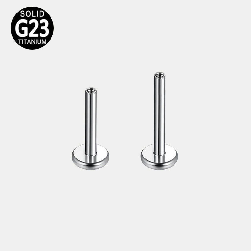G23 Titanium Alloy Lip Stud Rod Ear Stud 0.9 Internal Thread F136 Flat Bottom Rod Piercing Rod Piercing Jewelry Replacement Rod