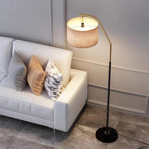 American simple floor lamp living room light luxury ins style Nordic bedroom coffee table bedside table cloth cover vertical fishing lamp