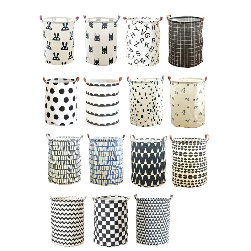 Multi-functional Canvas Storage Bag: Cotton-Linen Dirty Laundry Bucket, Waterproof & Foldable&mdash;INS Style, Perfect for Organizing Children's Clothes (Model 0877C)
