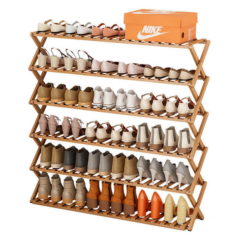 Shoe rack home indoor good-looking simple door bedroom dormitory storage artifact foldable installation-free bamboo shoe cabinet