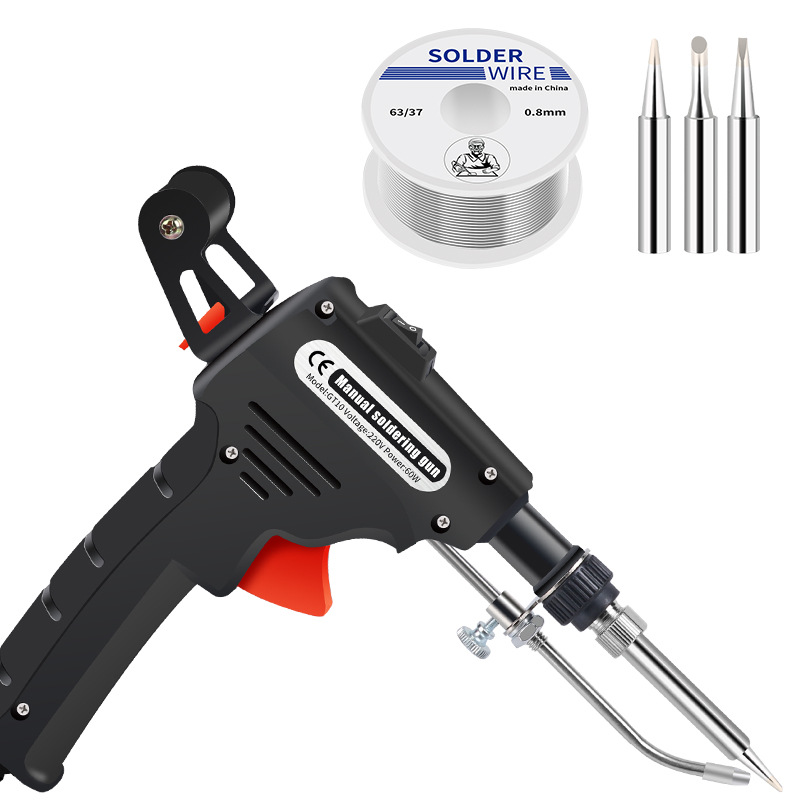 Suministro transfronterizo de mano tipo de calefacción externa calefacción interna pistola de soldadura eléctrica traje de hierro de soldadura manual de alimentación de estaño soldador 60W