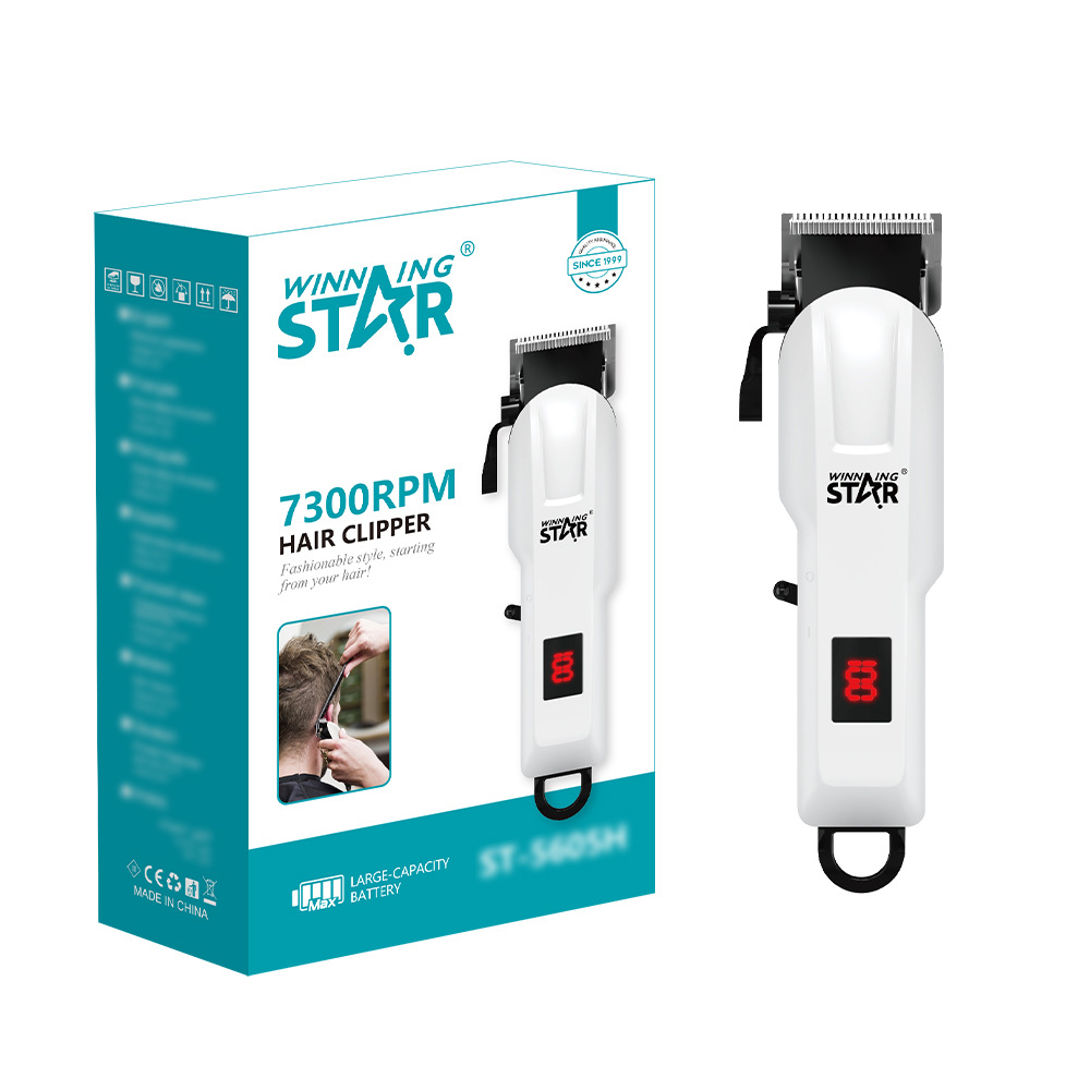 WinningStar Comercio exterior caliente profesional cortadora de cabello eléctrica LCD pantalla digital peluquería pelo tijeras de peluquero especial