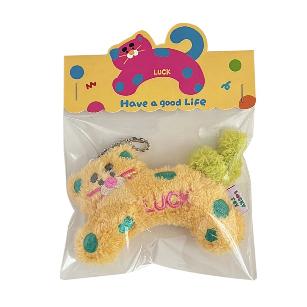 Caricaturas creativas lindas y coloridas LUCK onda punto gato muñeca colgante barra de torsión muñeca de cola colgante mochila chica