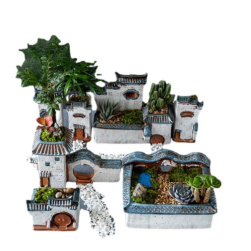 Asparagus Zen house home decoration ornaments bonsai small old pile succulent flowerpot ceramic landscaping dry flower vase