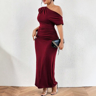 O 89220 Off Shoulder Ruffle Dress б�簙���B��ȹ