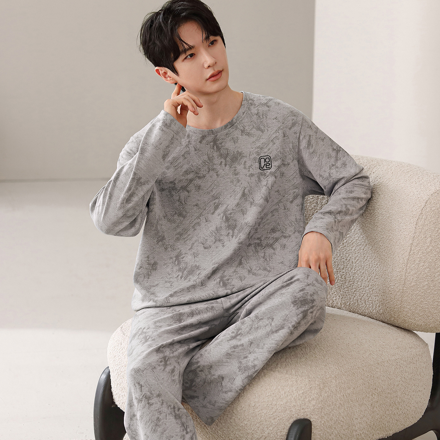 Conjunto de Pijama de Algodón para Hombre, Transpirable, para Uso en Casa y Exterior