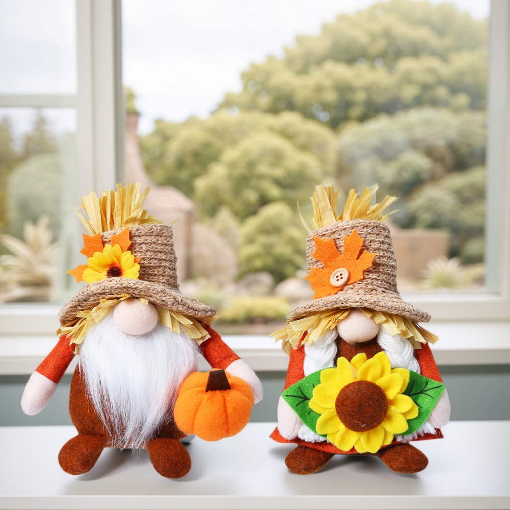 Nuevo Día de Acción de Gracias transfronterizo Espantapájaros Festival de la cosecha Decoración Muñeca sin rostro Muñeca Calabaza Hoja de arce Rudolph Adornos