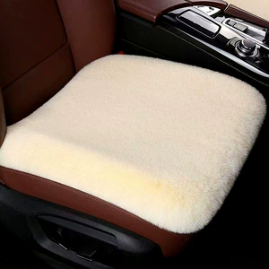 Winter Car Seat Cushion Imitation Rabbit Plush Small Three-Piece Warm and Thickeneded Backless Single Piece Single Cushion Square Cushion Universal Seat Cushion