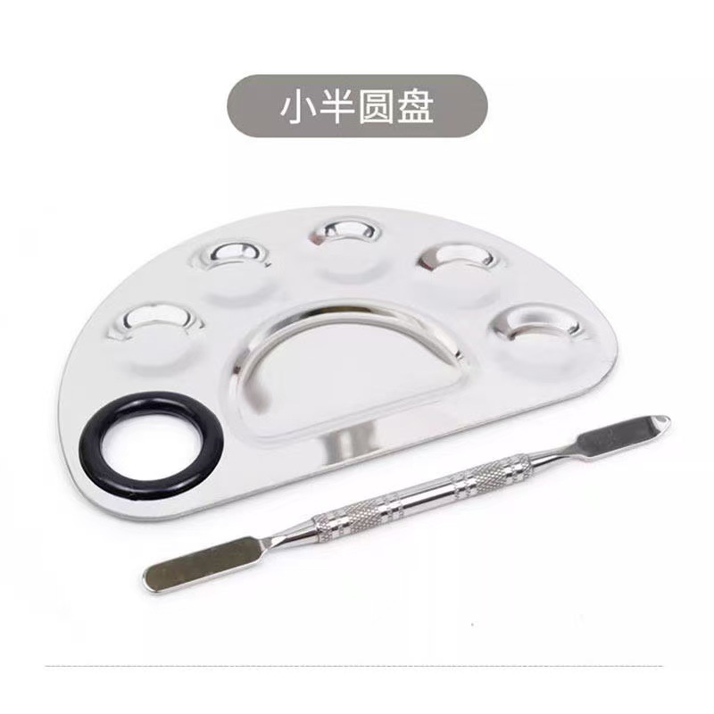 Paleta de maquillaje, base líquida de maquillaje, corrector, paleta de anillos, paleta de colores profesional de acero inoxidable con paleta