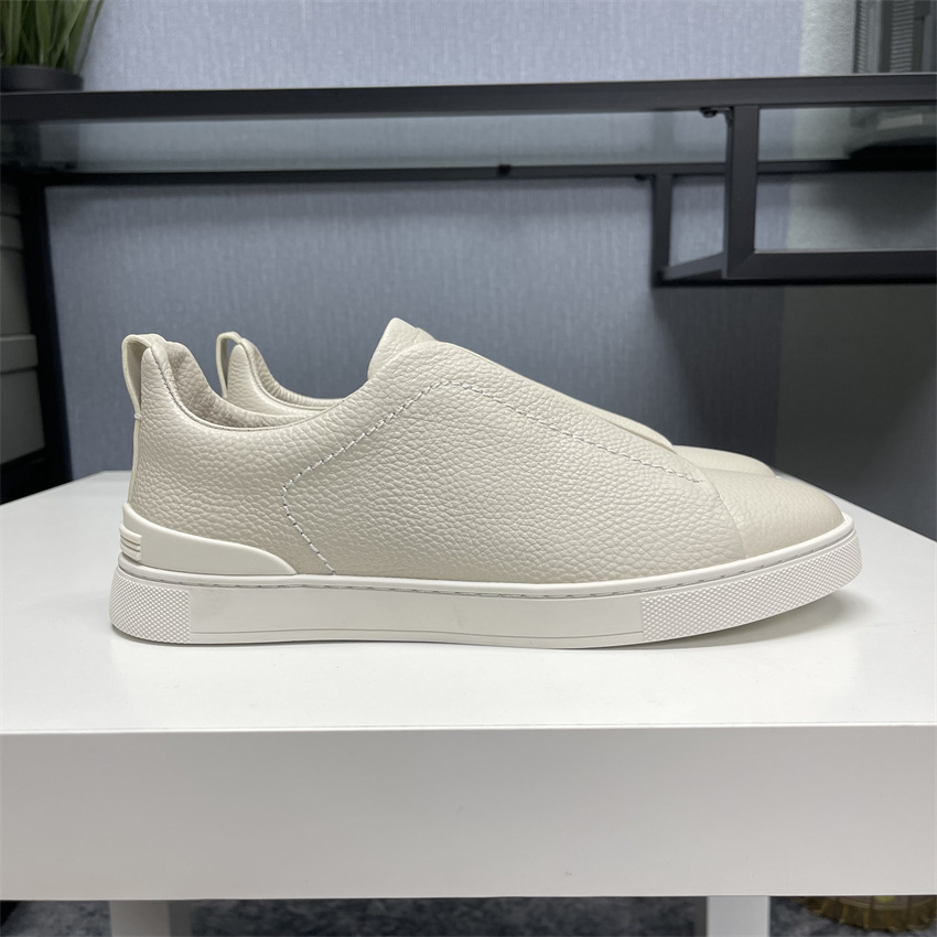 2024 neue Herrenschuhe, Zehenschicht-Rindsleder-Low-Top-XXX-Schnür-Sneaker, Hirschleder-Freizeitschuhe, sportliche Slip-On-Weißschuhe_voghion.com