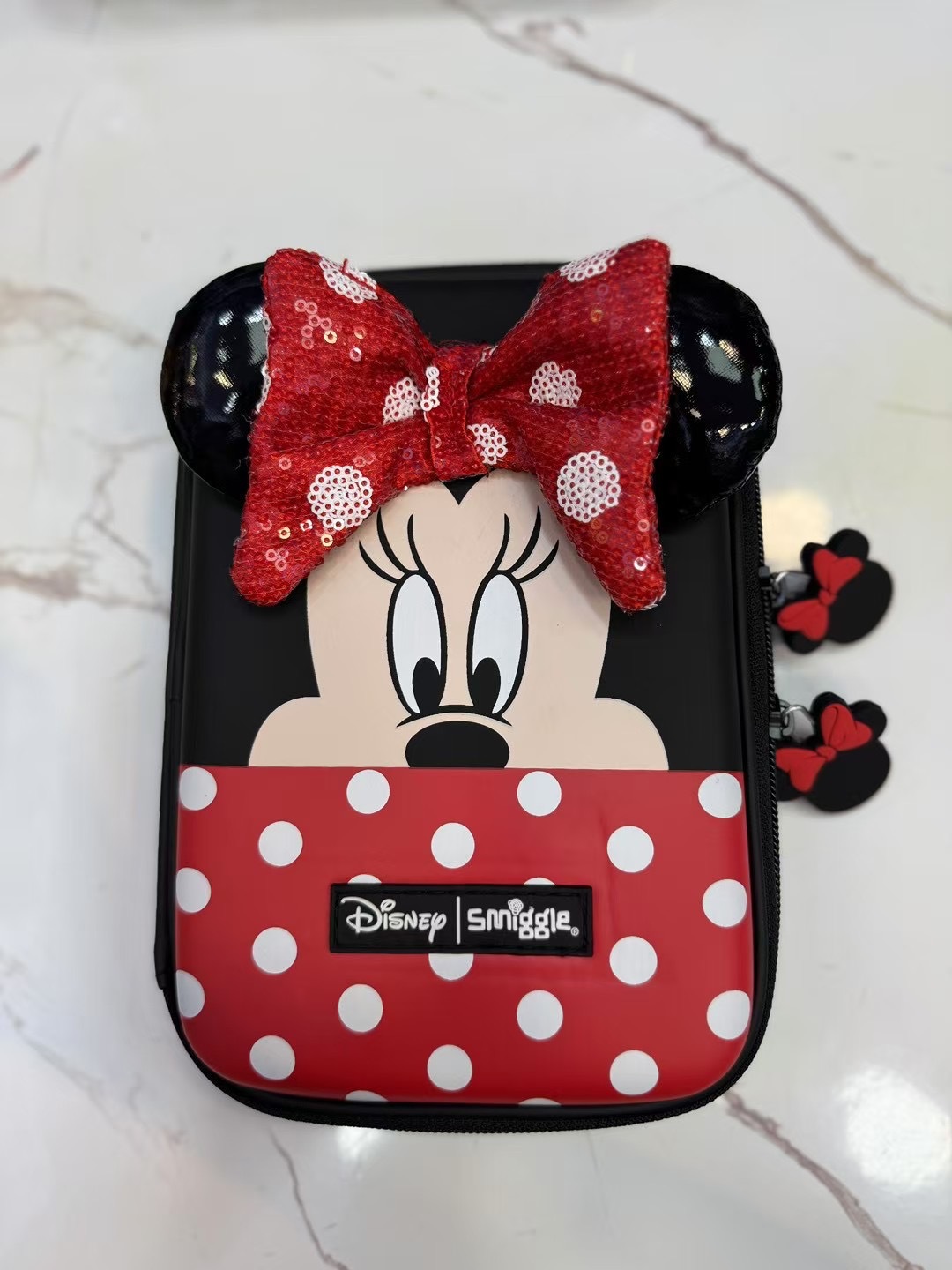 Australia Smiggle rojo Minnie serie de mochila de compresión de tirón mochila doble caja de almuerzo bolígrafo taza de agua