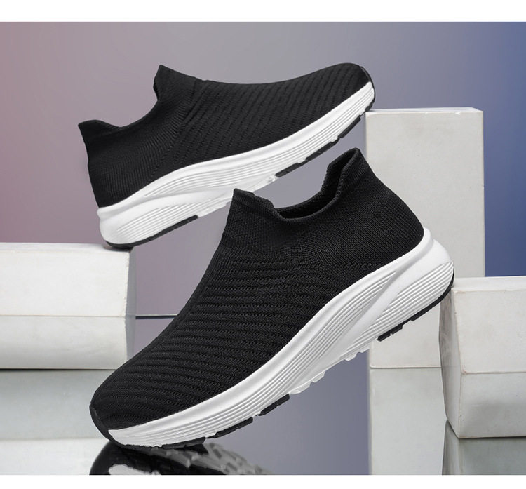 Giày lười vải dệt lưới unisex xỏ chân đế mềm nhẹ cỡ lớn, gót 3-5 cm — A 81m màu, A81 màu xám, A81 màu đen chi tiết 21
