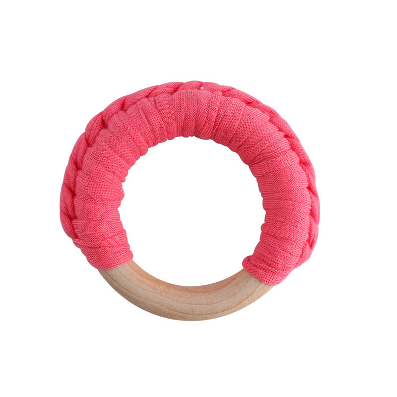 Bebé de madera mano ejercicio agarre juguete nuevo hecho a mano algodón cuerda tejida niños molar juguete mordedor