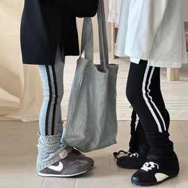 韩版新款2025打底裤高腰双杠儿童弹力女童秋装宝宝修身长裤百搭裤